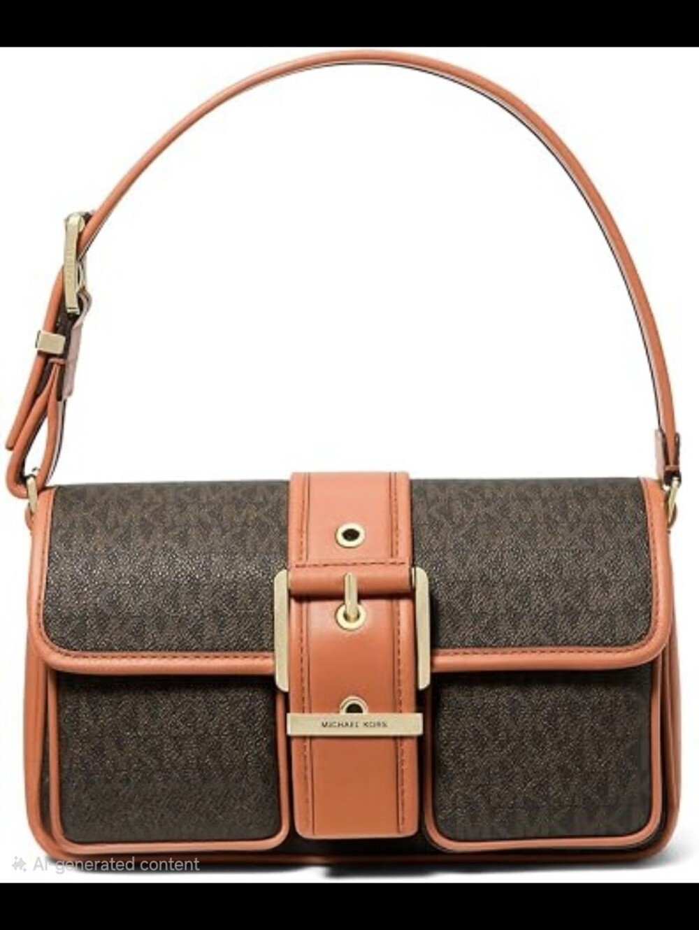MICHAEL Michael Kors Colby Medium Coated Canvas Leather Trim Shoulder Bag